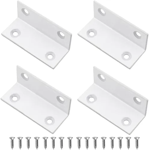 Miniatura 10 de Soportes en L, 4 unidades de soporte de esquina con ángulo, acero inoxidable superior, 4" x 1" M, 2 mm de espesor, para estante de madera, mueble