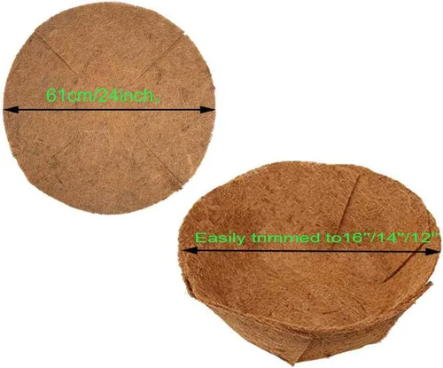 Miniatura 7 de EROCK 2 revestimientos redondos de coco de repuesto para cesta colgante, almohadilla de coco plegable de 24 pulgadas para cestas de fibra de coco