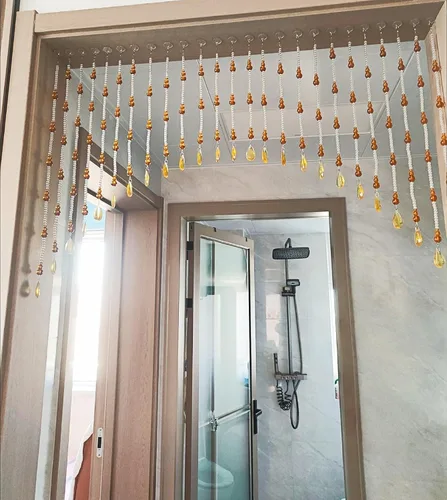 Miniatura 2 de Cortina de cuentas de cristal para puertas, cortinas colgantes de cuentas de vidrio para ventanas, divisores de habitación, dormitorio, cafetería