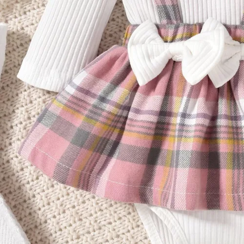 Miniatura 86 de Unutiylo Ropa de bebé recién nacida prematura con tirantes, traje de otoño e invierno, traje de manga larga con volantes