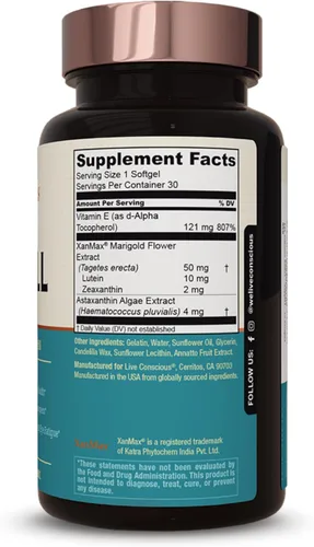 Miniatura 2 de Live Conscious Vitaminas para los ojos Select AREDS 2 Ingredientes con vitamina E, luteína y astaxantina - OptiWell Suplemento para la salud ocular