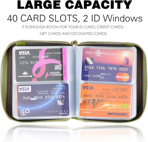 Miniatura 3 de Easyoulife - Billetera de piel con cierre y tarjetero para mujer, con bloqueo de interferencia de radiofrecuencia (RFID), cartera Rfid, M