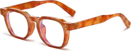Miniatura 8 de AIEYEZO Lentes retro de luz azul para hombres y mujeres, anteojos cuadrados con marco grueso, gafas de computadora vintage de moda