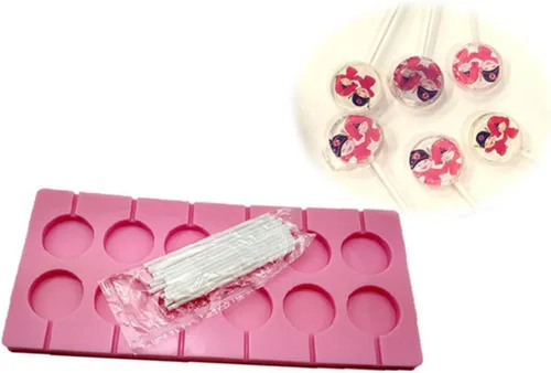 Miniatura 7 de Ciieeo Moldes redondos para piruletas de 12 capacidades, kit de moldes para Halloween, Navidad, caramelo duro, chocolate, chocolate de Navidad