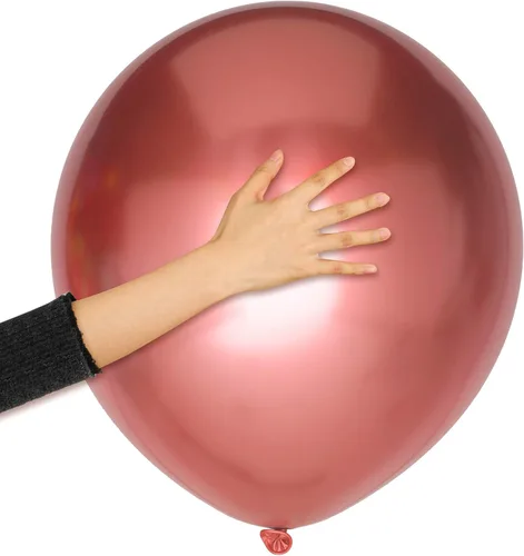 Miniatura 9 de Skylety Paquete de 10 globos metálicos azules de 18 pulgadas, globos de helio de látex grandes cromados brillantes y gruesos para guirnalda