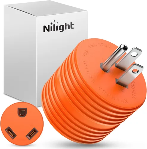 Miniatura 16 de Nilight Adaptador de corriente RV de 30 A a 30 A, enchufe de bloqueo de 4 clavijas, convertidor resistente de 125 voltios L14-30P a TT-30R 30 Amp