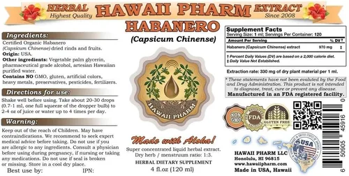 Miniatura 2 de Habanero (Capsicum chinense) Extracto Líquido 2x2 Oz