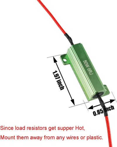 Miniatura 2 de iBrightstar Resistencias de carga 50W 6ohm, para corregir el código de error de la bombilla LED intermitente rápida y señal de giro Verde-4 pcs
