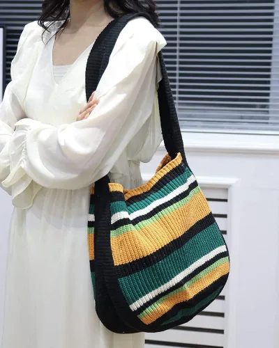 Miniatura 16 de ENBEI Bolsos de hombro para mujer Bolsos de ganchillo Bolso de punto grande Bolso de mano estético para la escuela lindo Bolsas de mano Bolsa