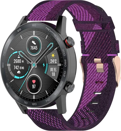 Miniatura 11 de Senter Correas de reloj de nailon suave y rápido para hombres y mujeres, correa de reloj de nailon suave compatible con reloj Honor GS3i Smart Watch
