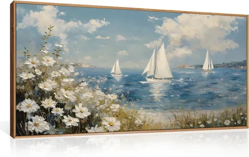 Miniatura 28 de FWIEXA Juego de Arte de Lienzo Bohemio Enmarcado para Pared, Cuadros Botánicos Verde Salvia Decoración de Pared, Impresiones de Arte de Plantas