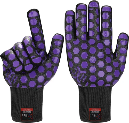 Miniatura 9 de J H Guante de horno resistente al calor: certificado EN407 932 °F, 2 capas de revestimiento de silicona, guantes de horno para cocinar, cocina
