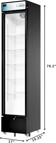 Miniatura 3 de KoolMore Refrigerador de exhibición comercial delgado de 17 pulgadas, 7 pies cúbicos en negro, listado ETL (KM-MDR-17S)