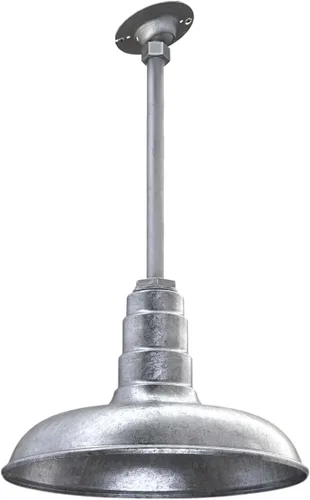 Miniatura 73 de Steel Lighting Co. Malibu - Lámpara colgante Montaje en techo Domo de 14 pulgadas vástago de 12 pulgadas Estilo de granja de acero Rojo