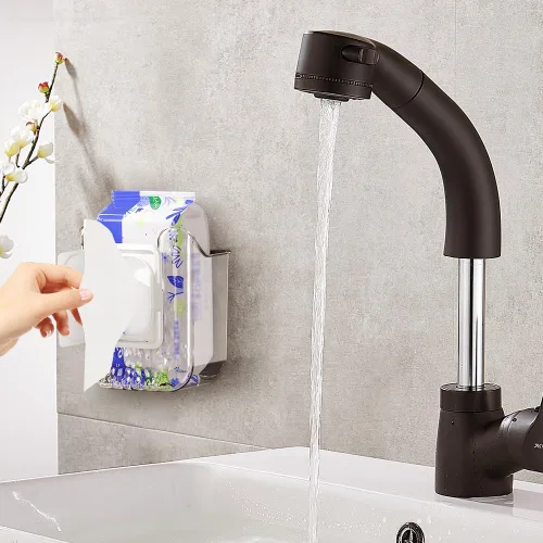 Miniatura 3 de Caja de almacenamiento de toallitas de cocina, caja de pañuelos montada en la pared, caja de servilletas faciales de plástico acrílico, dispensador