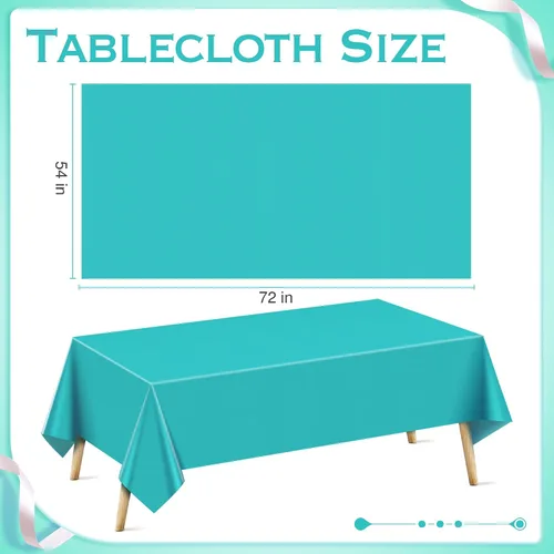 Miniatura 2 de Just Shimmer Mantel rectangular de 4 piezas, 54 x 72 pulgadas, color liso, impermeable y a prueba de derrames, mantel de fiesta duradero