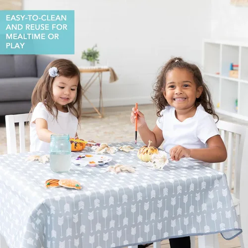 Miniatura 4 de Bumkins Alfombrilla para Salpicaduras de Bebé para Debajo de Silla Alta, Alfombrilla para Desorden de Comida para Bebés y Niños Pequeños, Tela