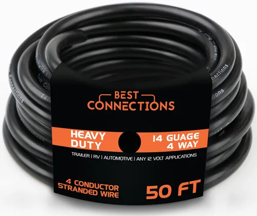 Miniatura 11 de BEST CONNECTIONS Cable de remolque de 4 vías (25 pies) – Cable aislado de 4 conductores de calibre 14 resistente – Duradero, resistente a