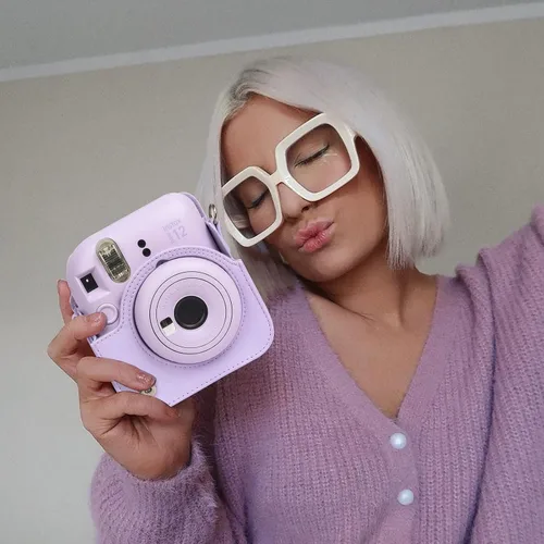 Miniatura 8 de CAIYOULE Funda para cámara Fujifilm Instax Mini 12 de película instantánea, bolsa protectora de piel sintética para cámara Fuji Mini 12 con álbum
