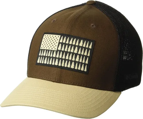 Miniatura 1033 de Columbia - Gorra de malla con bandera con árboles unisex para adultos, corona alta