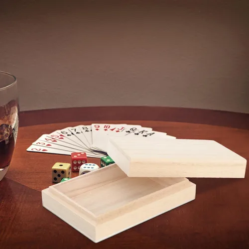 Miniatura 6 de Totority Naipes Caja de madera Organizador de almacenamiento de tarjetas Estuches de póquer Soporte vacío Contenedor de caramelo Vacío Lake District