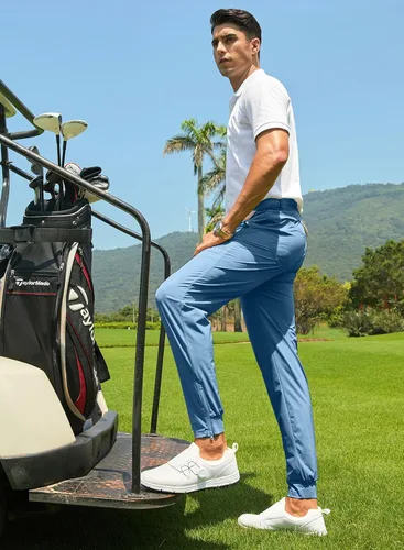 Miniatura 7 de JMIERR Pantalones de golf para hombre Pantalones deportivos elásticos casuales ajustados para senderismo, viajes, trabajo, pantalones de vestir