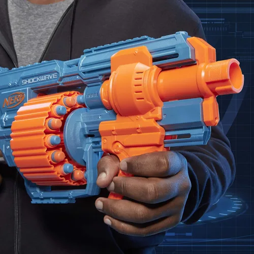 Miniatura 5 de NERF Elite 2.0 Shockwave RD-15 Blaster, 30 dardos, tambor giratorio de 15 dardos, juguete al aire libre para niños de 8 años en adelante