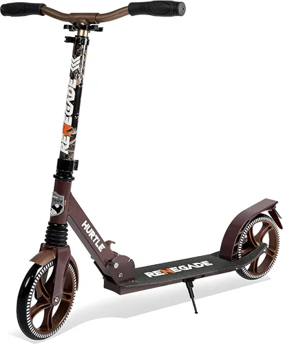 Miniatura 13 de Hurtle Renegade Kick Scooter for Kids, Teenagers & Adults - 2-Wheel Folding Scooter with Adjustable T-Bar Handlebar - Alloy Anti-Slip Deck Rojo