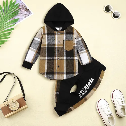 Miniatura 45 de Conjunto de ropa para bebés y niños pequeños, camisa con capucha y pantalones deportivos para otoño e invierno