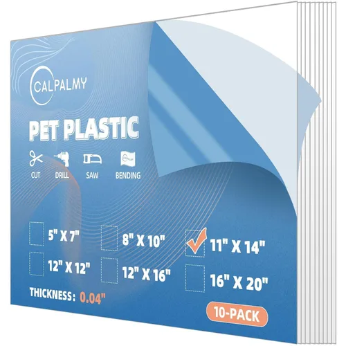 Miniatura 17 de Paquete de 10 paneles de plástico PET de 5 x 7 pulgadas / plexiglás de 0.04 pulgadas, alternativa de vidrio irrompible, ligera y asequible. Uso