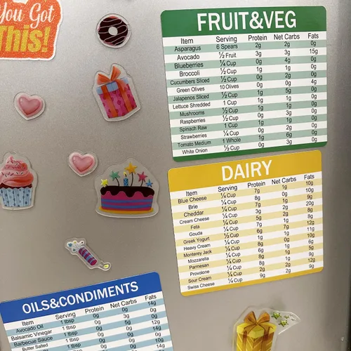 Miniatura 5 de Diet Cheat Sheet Guía rápida de imanes para nevera, gráficos de referencia para cocina, 6 x 5 pulgadas, 4