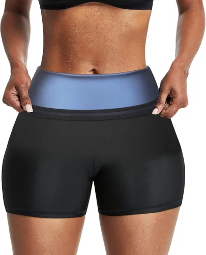Pantalones cortos para sudar de sauna, pantalones de compresión, entrenamiento, gimnasio, ejercicio, entrenamiento de cintura, moldeador de cuerpo,