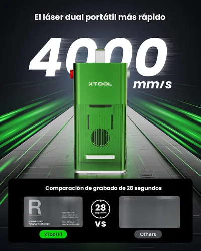 Miniatura 3 de xTool F1 Grabador Láser Dual 2 en 1, Máquina de Grabado Láser Portátil de Velocidad Relámpago, Grabador Láser HD para Joyería, Metal, Madera, Cuero