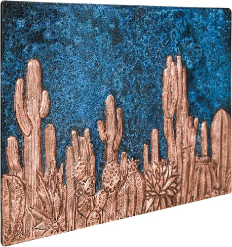 Miniatura 4 de Protector contra salpicaduras de cocina, salpicadero de cobre con símbolo del suroeste, panel de cobre personalizado, azulejos de cobre hechos a