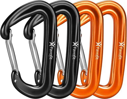 Clips de Mosquetón de Servicio Pesado 12KN - Favofit Mosquetones Pequeños de 3.2'' para Senderismo Camping Hamacas Llaves Llaveros Correas para