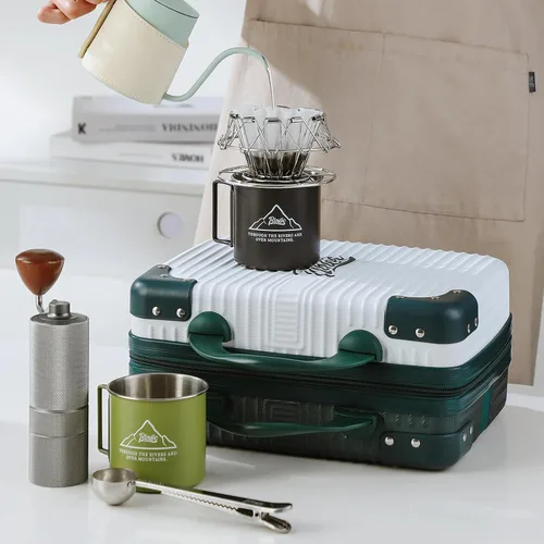 Miniatura 7 de Bincoo Estuche de viaje para cafetera de café barista, estuche de viaje impermeable, caja de almacenamiento para cafetera con cómodo cinturón