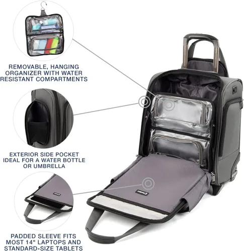 Miniatura 4 de Travelpro Crew Versapack - Bolsa de transporte para debajo del asiento, Gris (Titanium Grey)), 4071877