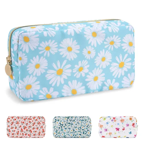 Miniatura 18 de Estuche pequeño para lápices y maquillaje para bolso, lindo estuche de lápices, bolsa de pinceles de maquillaje de nylon con cremallera, estuche