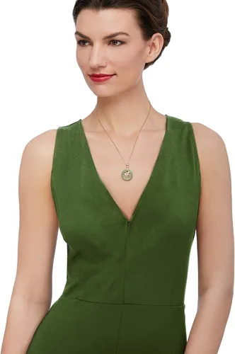 Miniatura 2 de Ross-Simons Colgante de círculo de bendición de jade en oro amarillo de 14 quilates