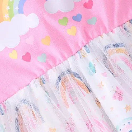 Miniatura 5 de Akyzic Vestido de tul para niños pequeños, disfraz de unicornio para cumpleaños, fiesta de princesa, falda tutú casual de verano para niñas