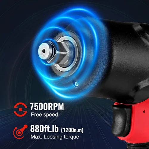 Miniatura 3 de WORKPRO Llave de impacto de aire de 1/2 pulgada, diseño ergonómico, par potente, amplia aplicación