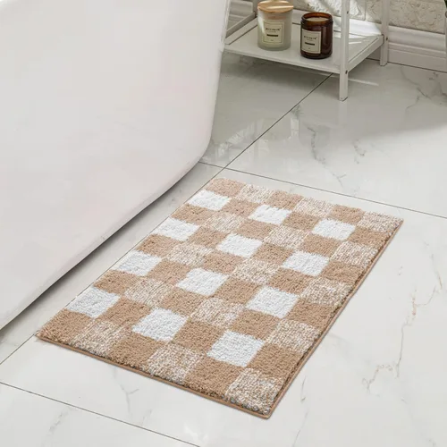Miniatura 16 de CozeCube Tapetes de baño para baño antideslizantes, alfombras de baño de microfibra absorbente esponjosas lavables, alfombras de baño estéticas