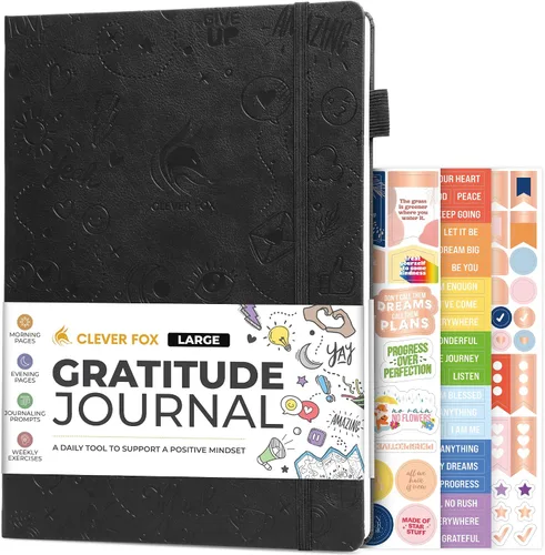 Miniatura 11 de Clever Fox Diario de gratitud grande – Diario de felicidad, positividad y afirmación – Cuaderno diario inspirador, 3 meses, 8.3 x 11 pulgadas