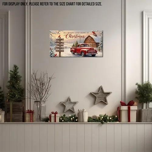 Miniatura 2 de GUTTATY Arte de pared en lienzo de Navidad personalizado, impresiones de lienzo personalizadas con apellido y señales, póster de decoración de pared