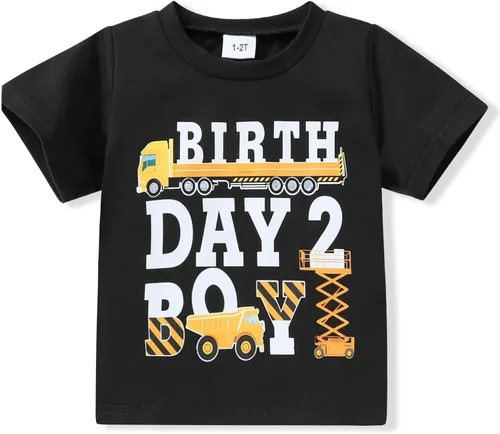 Miniatura 8 de YOUNGER STAR Niños Gris Young Wild Tres Cumpleaños Cuatro Siempre Salvaje Hermano Twin Letra Impresión Camisetas 3T 4T