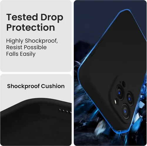 Miniatura 4 de FireNova Funda para iPhone 14 Pro, funda de silicona mejorada [protección de cámara] con [2 protectores de pantalla], forro interior de microfibra