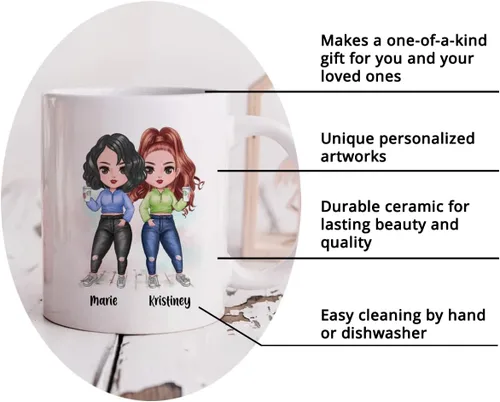Miniatura 7 de Gossby Taza personalizada para madre y 1 hija, como madre como hija, regalos para madre, mejores tazas de café para madre, taza personalizada