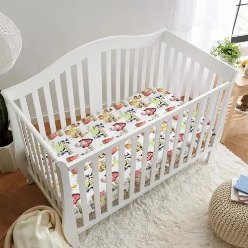 Miniatura 6 de HawSkgFub Farm Animal Life Barn - Sábana bajera estándar para cuna para bebé, niño y niña, funda de colchón neutra de vaca, caballo, cerdo, oveja
