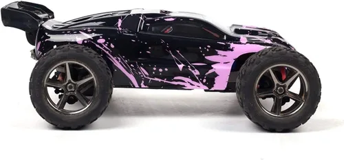 SummitLink Reemplazo de cuerpo personalizado compatible con color rosa fangoso sobre negro para automóvil o camión RC escala 1/16 (camión no