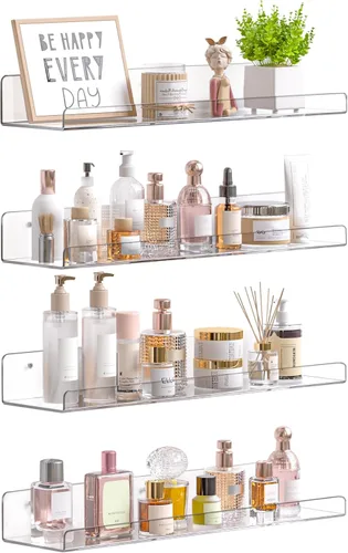 Miniatura 22 de upsimples Estantes acrílicos para decoración de pared, estante de exhibición de 15 pulgadas, organizador de perfumes para baño, dormitorio, sala